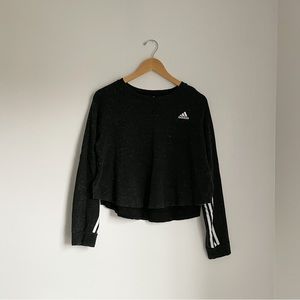 Adidas Cropped Crew Neck - Black - Size Medium